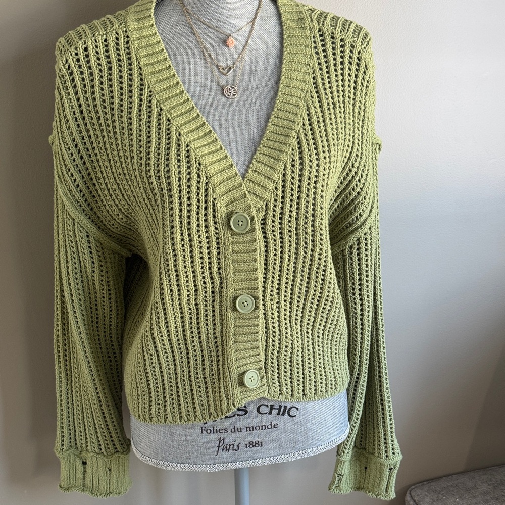 American Eagle Outfitters Green Knit Women's Sweater
